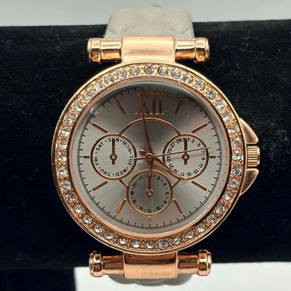 Rose Gold & Gray Crystal Watch